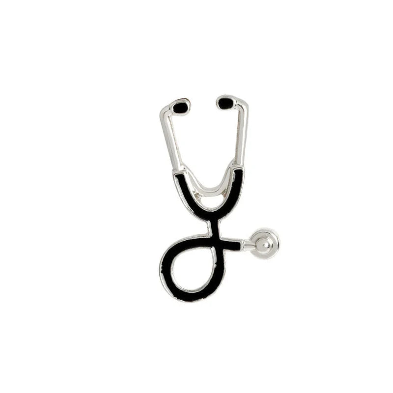 EKG und Stethoskop Mini-Brosche