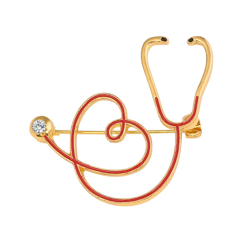 EKG und Stethoskop Mini-Brosche